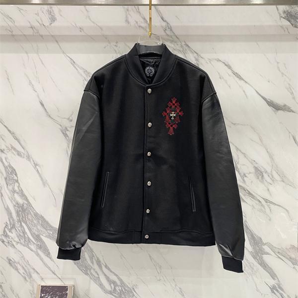 存在感抜群 刺繍 CHROME HEARTS クロムハーツ コピー スタジャン レザー切替 重厚 クラシック