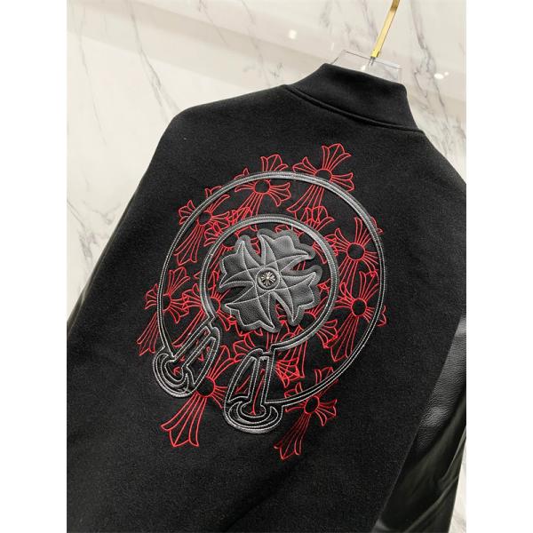 存在感抜群 刺繍 CHROME HEARTS クロムハーツ コピー スタジャン レザー切替 重厚 クラシック