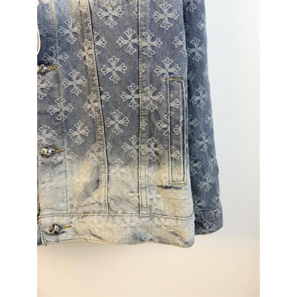 圧倒的存在感 総柄クロス デニムジャケット 重厚 2026新作 CHROME HEARTS クロムハーツ コピー