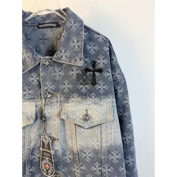 圧倒的存在感 総柄クロス デニムジャケット 重厚 2026新作 CHROME HEARTS クロムハーツ コピー