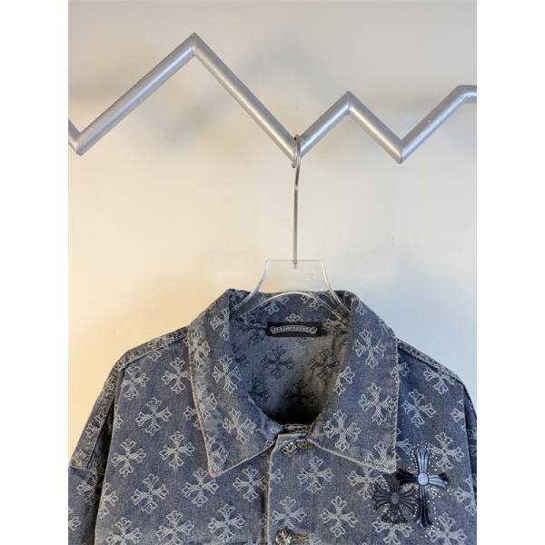 圧倒的存在感 総柄クロス デニムジャケット 重厚 2026新作 CHROME HEARTS クロムハーツ コピー