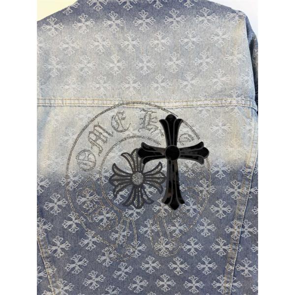 圧倒的存在感 総柄クロス デニムジャケット 重厚 2026新作 CHROME HEARTS クロムハーツ コピー