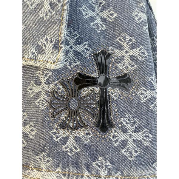 圧倒的存在感 総柄クロス デニムジャケット 重厚 2026新作 CHROME HEARTS クロムハーツ コピー