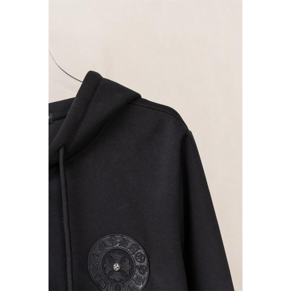 CHROME HEARTS クロムハーツ コピー 洗練ミニマル エンブレム刺繍 ジップパーカー 上質 厚手 定番