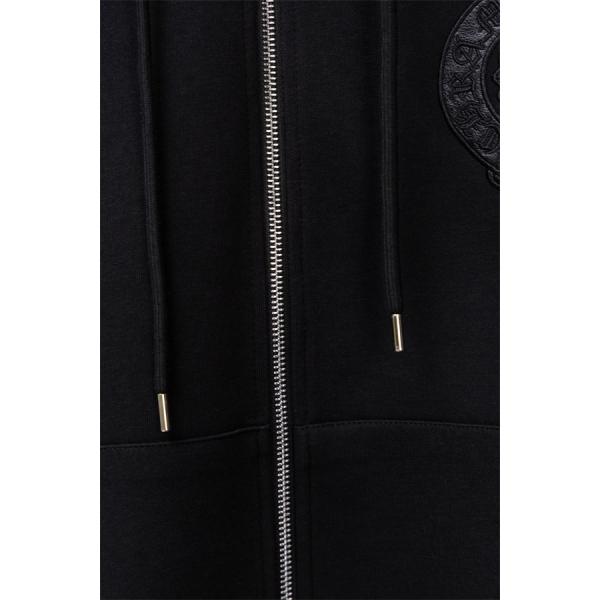 CHROME HEARTS クロムハーツ コピー 洗練ミニマル エンブレム刺繍 ジップパーカー 上質 厚手 定番