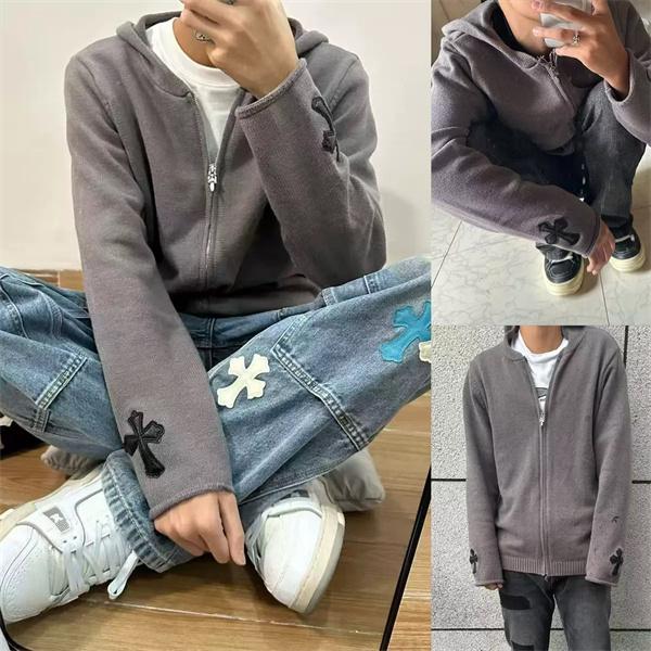 希少デザイン CHROME HEARTS クロムハーツ コピー ニットジップパーカー フード付き 上品