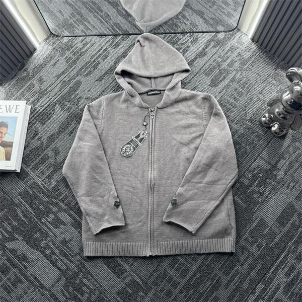 希少デザイン CHROME HEARTS クロムハーツ コピー ニットジップパーカー フード付き 上品