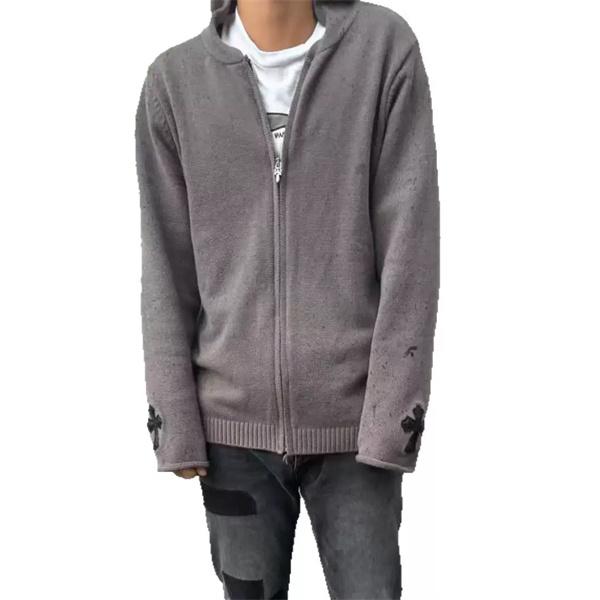 希少デザイン CHROME HEARTS クロムハーツ コピー ニットジップパーカー フード付き 上品