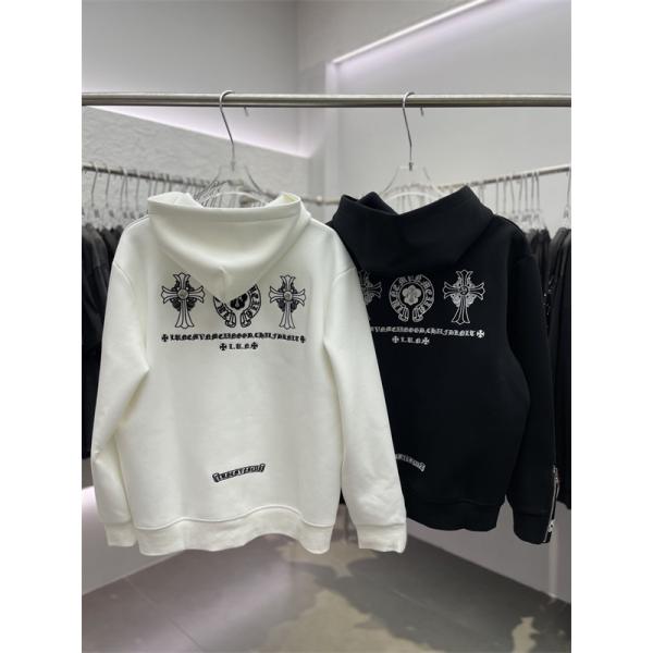 CHROME HEARTS クロムハーツ コピー 黒ミニマル 期間限定 ジップパーカー 上質 厚手 洗練