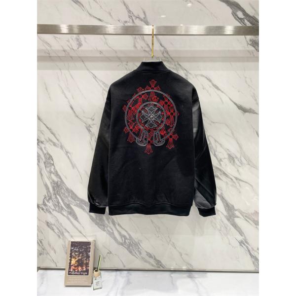 ブラック 刺繍 CHROME HEARTS クロムハーツ コピー スタジャン レザー切替 無骨 プレミアム
