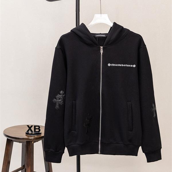 ブラック 2026新作コーデ ジップフーディー 低調 上品 CHROME HEARTS クロムハーツ コピー