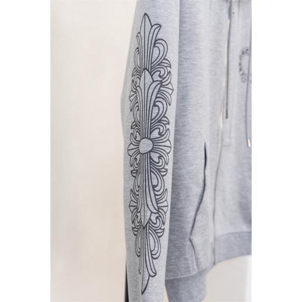 2026新作 グレー プリント CHROME HEARTS クロムハーツ コピー ジップパーカー 上質 柔らか 洗練