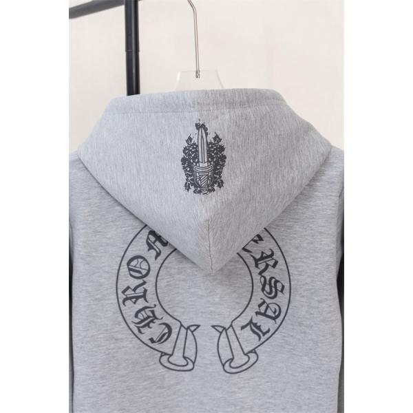 2026新作 グレー プリント CHROME HEARTS クロムハーツ コピー ジップパーカー 上質 柔らか 洗練