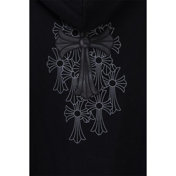 CHROME HEARTS クロムハーツ コピー 売れ筋 ブラック 刺繍 ジップパーカー プレミアム 厚手