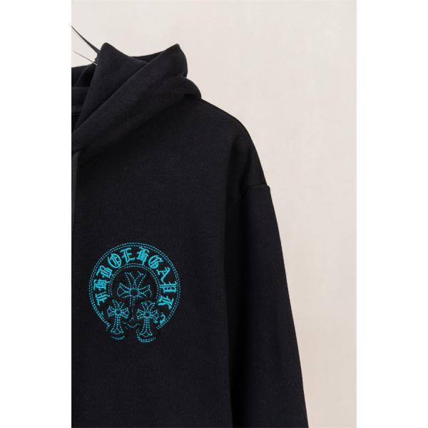 CHROME HEARTS クロムハーツ コピー 売れ筋 ブラック 刺繍 ジップパーカー プレミアム 厚手