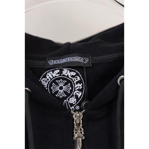 ブラック クロス刺繍 ジップフーディー 上品 ストリート CHROME HEARTS クロムハーツ コピー  