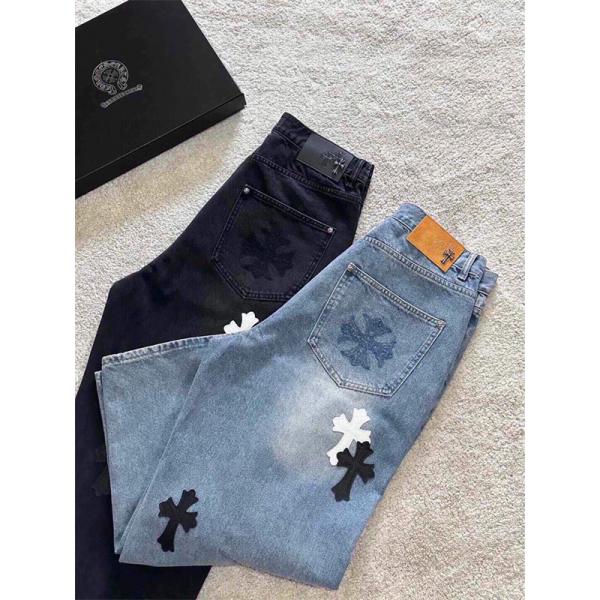 入手困難 2026新作 ブラック デニムパンツ 着心地抜群 CHROME HEARTS クロムハーツ コピー