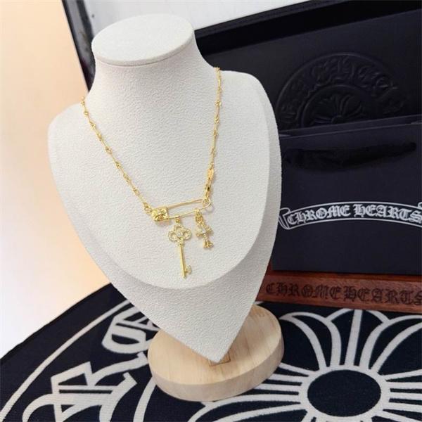 CHROME HEARTS クロムハーツ コピー 2026新作 注目度抜群 ゴールド ネックレス トレンド