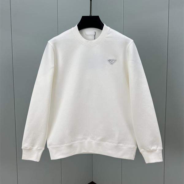 上質ミニマル 保温性快適 定番 ホワイト スウェット PRADA プラダ コピー