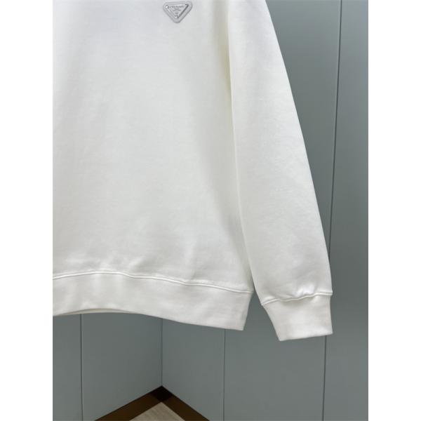 上質ミニマル 保温性快適 定番 ホワイト スウェット PRADA プラダ コピー