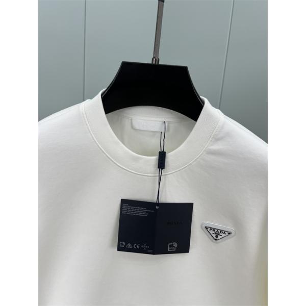 上質ミニマル 保温性快適 定番 ホワイト スウェット PRADA プラダ コピー