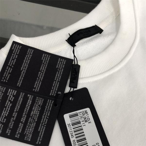 高級感漂う 上質素材 2026新作 定番ホワイト スウェット PRADA プラダ コピー