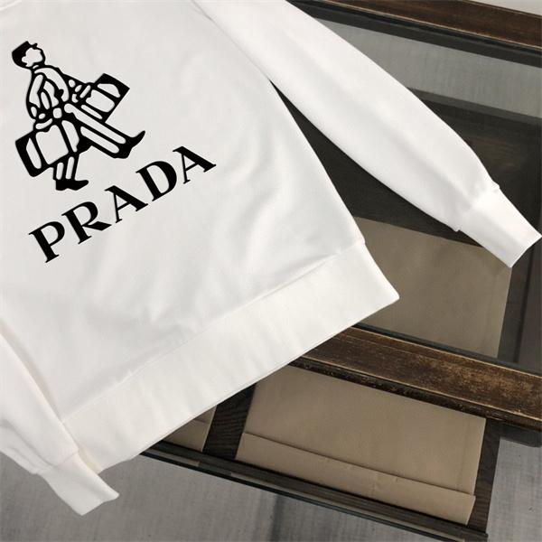 高級感漂う 上質素材 2026新作 定番ホワイト スウェット PRADA プラダ コピー