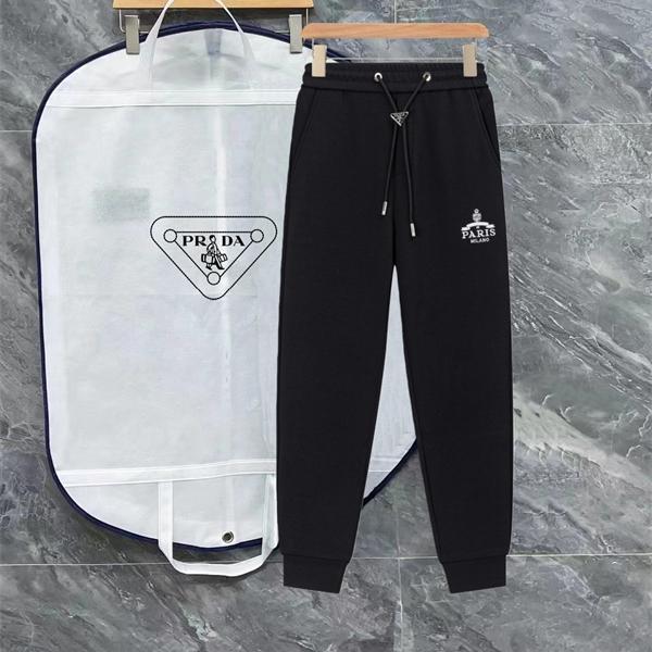 2026新作 ブラック ジョガーパンツ 刺繍 モード系  PRADA プラダ コピー