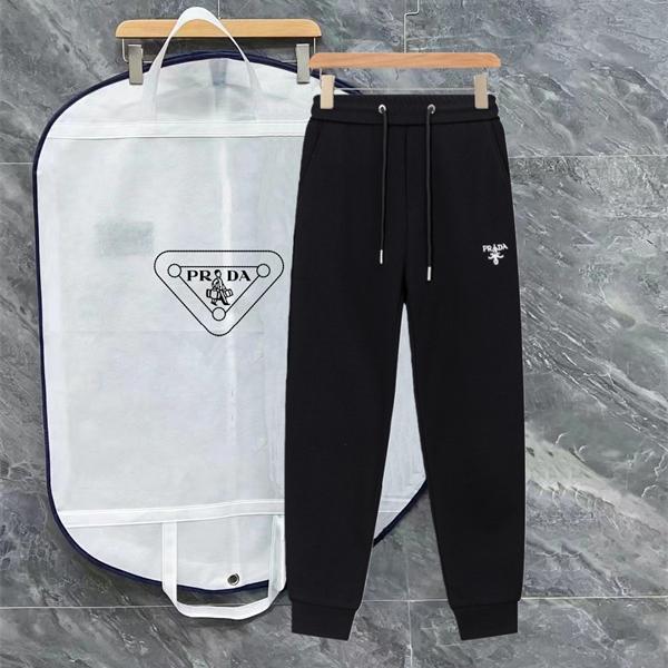 ブラック  PRADA プラダ コピー スウェットパンツ ジップポケット 売れ筋