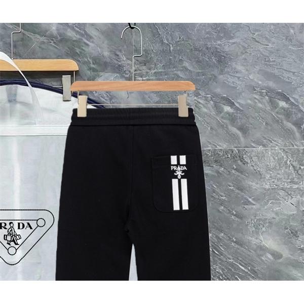 ブラック  PRADA プラダ コピー スウェットパンツ ジップポケット 売れ筋
