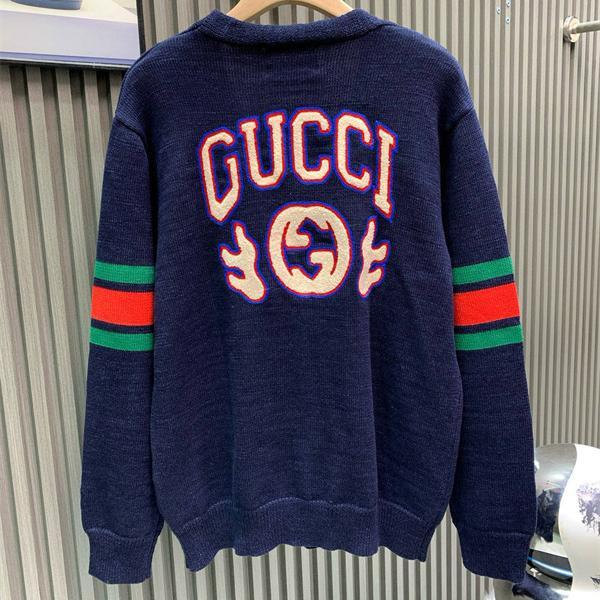 ニット GUCCI グッチ コピー セーター メンズ バックロゴ入り トップス 売れ筋  
