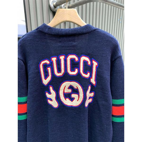ニット GUCCI グッチ コピー セーター メンズ バックロゴ入り トップス 売れ筋  