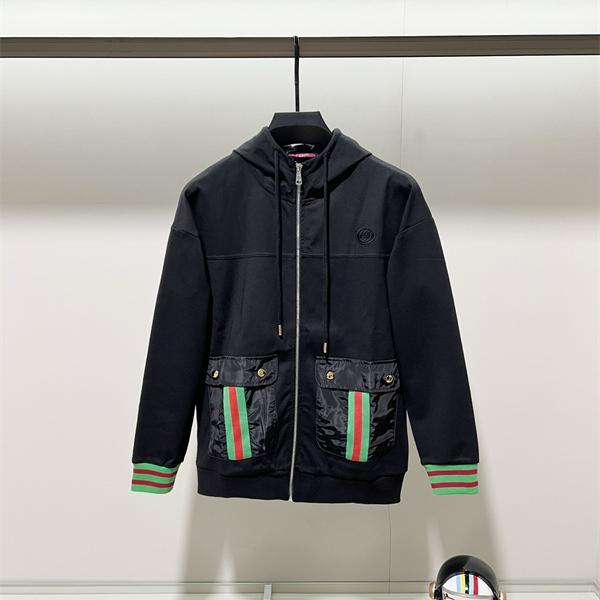 GUCCI グッチ コピー パーカー ジップアップ メンズ ブラック 定番人気