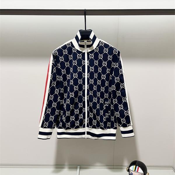 グッチ コピー GUCCI ジャケット GG総柄 フルジップ ネイビー ホワイト 売れ筋