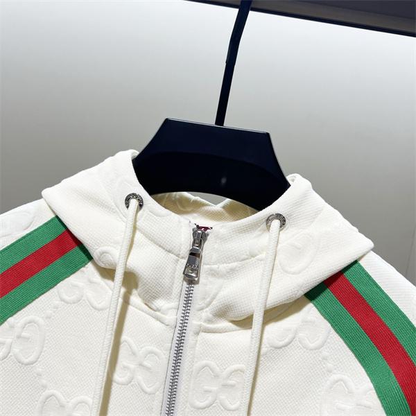 グッチ コピー GUCCI パーカー ジップアップ メンズ ホワイト 新作モデル