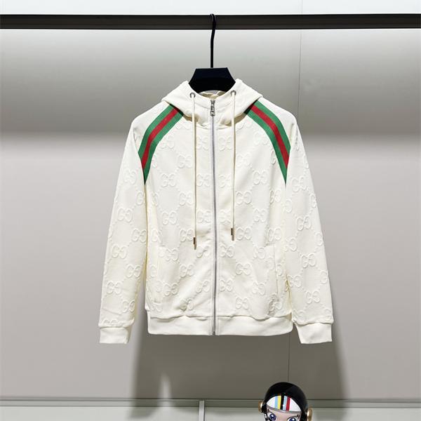 グッチ コピー GUCCI パーカー ジップアップ メンズ ホワイト 新作モデル