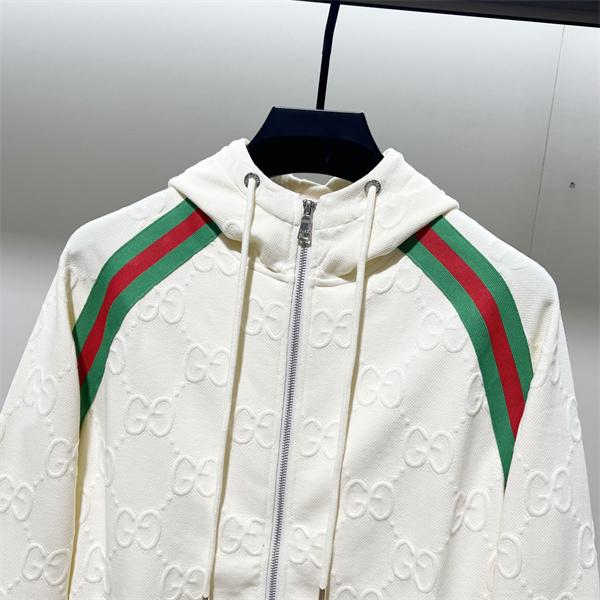 グッチ コピー GUCCI パーカー ジップアップ メンズ ホワイト 新作モデル