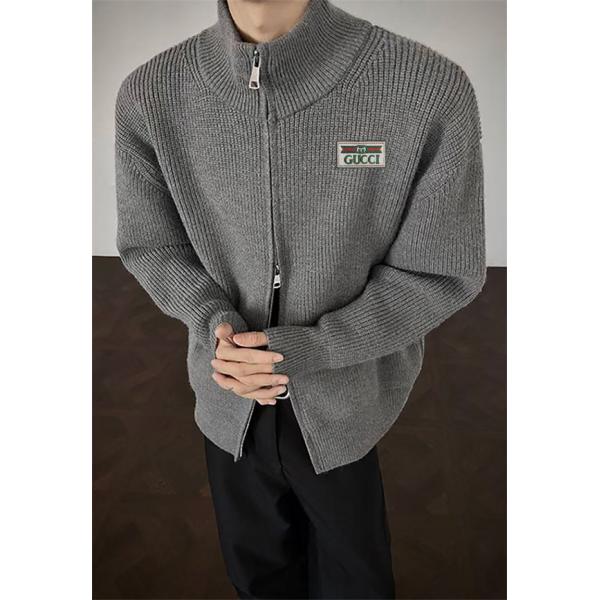 ニット GUCCI グッチ コピー  ジャケット メンズ フルジップ カジュアル 上質素材