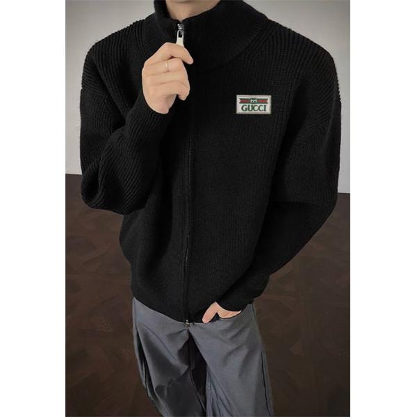 ニット GUCCI グッチ コピー  ジャケット メンズ フルジップ カジュアル 上質素材