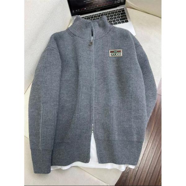 ニット GUCCI グッチ コピー  ジャケット メンズ フルジップ カジュアル 上質素材