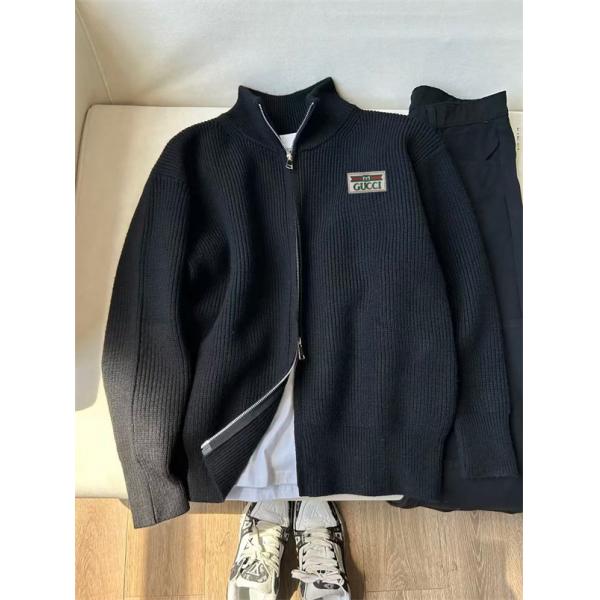 ニット GUCCI グッチ コピー  ジャケット メンズ フルジップ カジュアル 上質素材