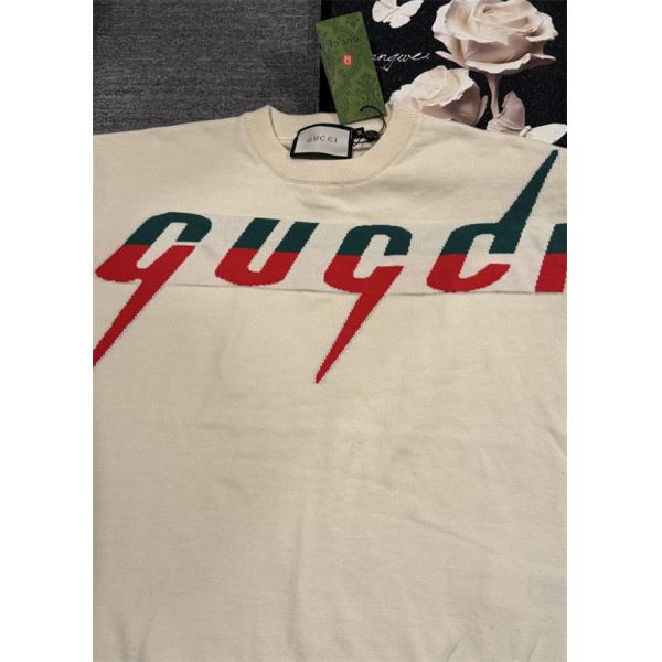 セーター メンズ ホワイト ニット トップス トレンドモデル GUCCI グッチ コピー 