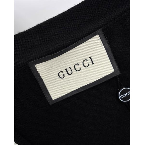 GUCCI グッチ コピー  カーディガン メンズ Vネック 刺繍 ネイビー 上品 定番アイテム