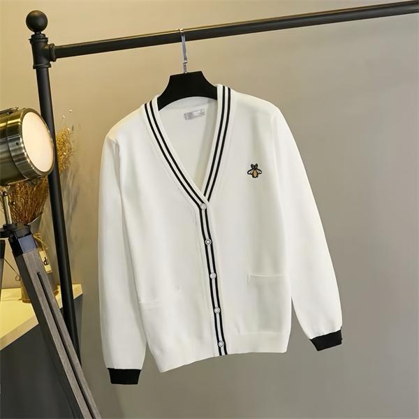 GUCCI グッチ コピー  カーディガン メンズ Vネック 刺繍 ネイビー 上品 定番アイテム