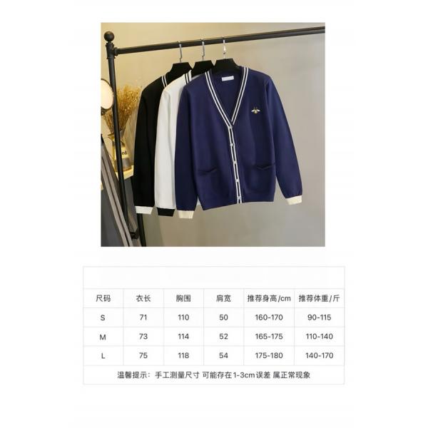 GUCCI グッチ コピー  カーディガン メンズ Vネック 刺繍 ネイビー 上品 定番アイテム