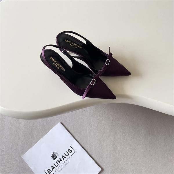 上質光沢 サテンパンプス SAINT LAURENT イヴ・サンローラン コピー 8.0CMヒール 軽量設計 新作