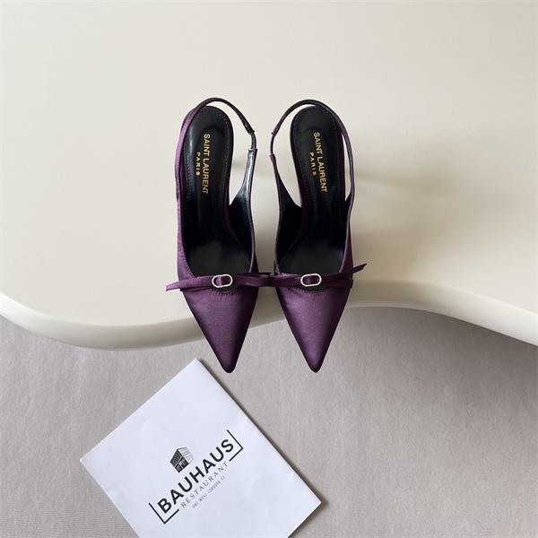 上質光沢 サテンパンプス SAINT LAURENT イヴ・サンローラン コピー 8.0CMヒール 軽量設計 新作