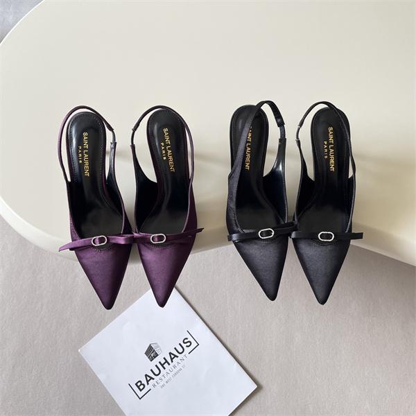 上質光沢 サテンパンプス SAINT LAURENT イヴ・サンローラン コピー 8.0CMヒール 軽量設計 新作