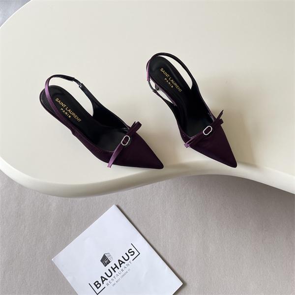 上質光沢 サテンパンプス SAINT LAURENT イヴ・サンローラン コピー 8.0CMヒール 軽量設計 新作