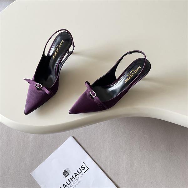 上質光沢 サテンパンプス SAINT LAURENT イヴ・サンローラン コピー 8.0CMヒール 軽量設計 新作